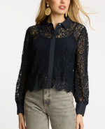 Load image into Gallery viewer, The Lace Top in Dark Navy
