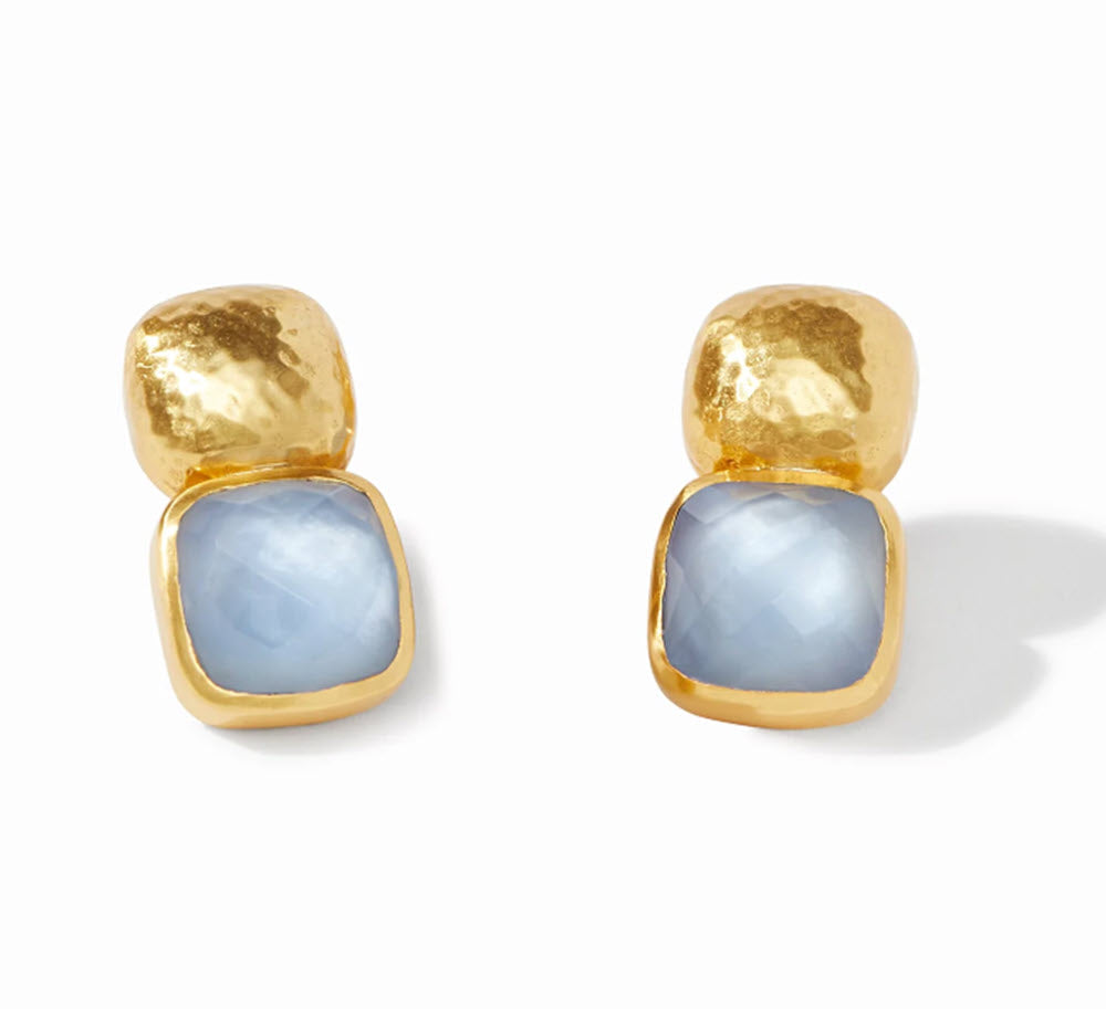 The Catalina Crystal Earring in Chalcedonly Blue