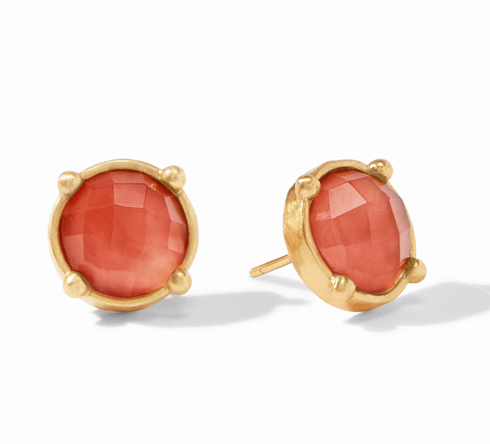 The Honey Stud Earring in Coral