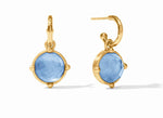 Load image into Gallery viewer, The Honeybee Hoop &amp; Charm Earring in Chalcedony Blue
