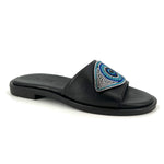 Load image into Gallery viewer, The Crystal Evil Eye Sandal in Black
