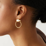 Load image into Gallery viewer, The Thin Door Knocker Earring in Gold

