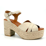 Load image into Gallery viewer, The Heeled Platform Espadrille in Ivory
