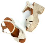 Load image into Gallery viewer, The Heeled Platform Espadrille in Ivory
