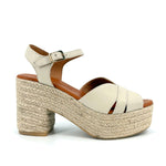 Load image into Gallery viewer, The Heeled Platform Espadrille in Ivory
