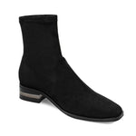 Load image into Gallery viewer, The Lucite Stack Heel Stretch Bootie in Black
