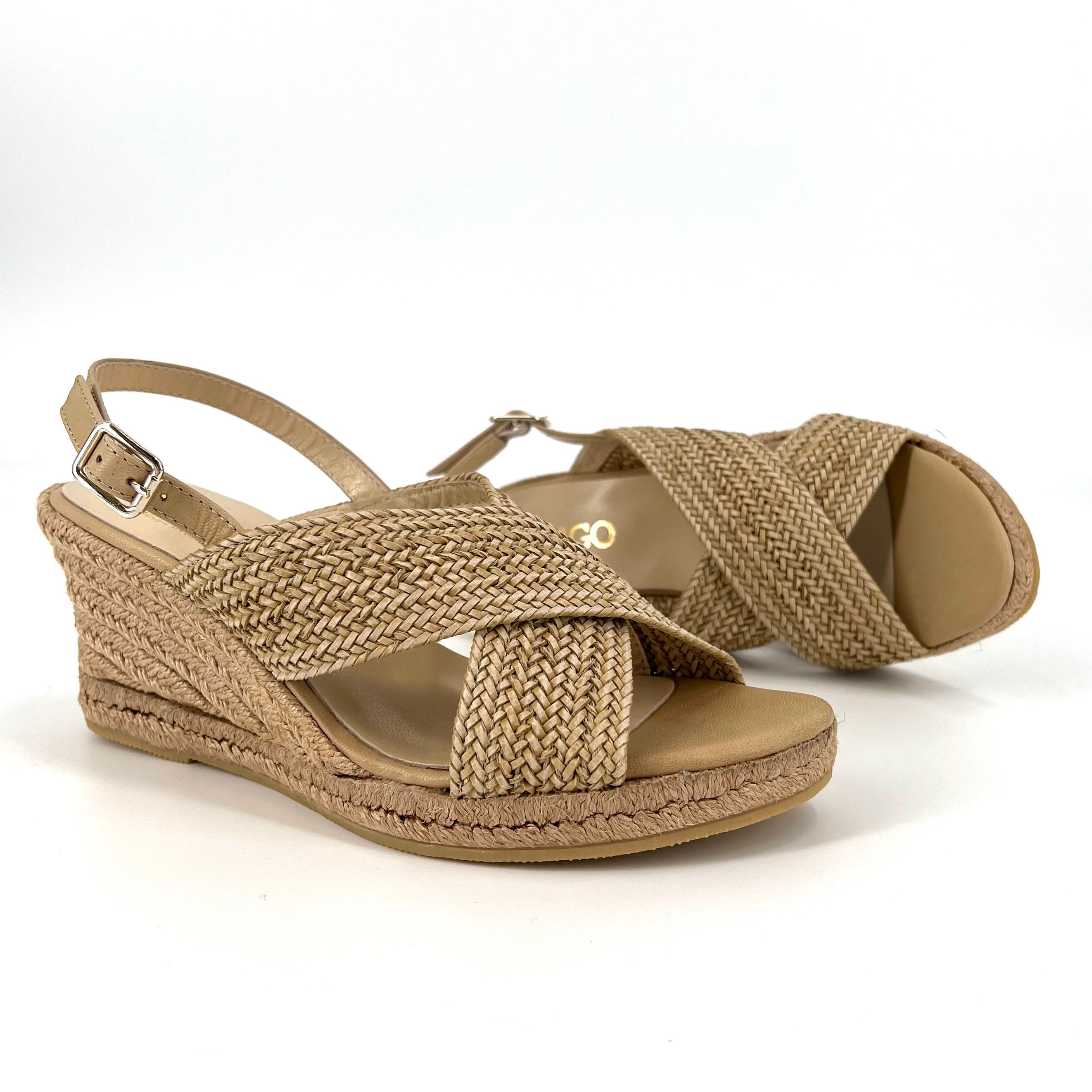 The Woven Leather Espadrille in Natural