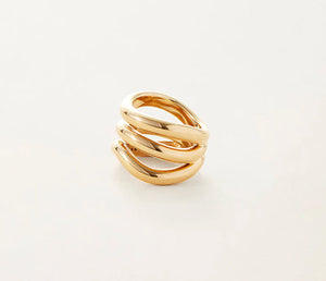 The Triple Wave Ring in Gold