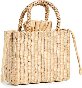 The Mini Straw Structured Bag in Natural
