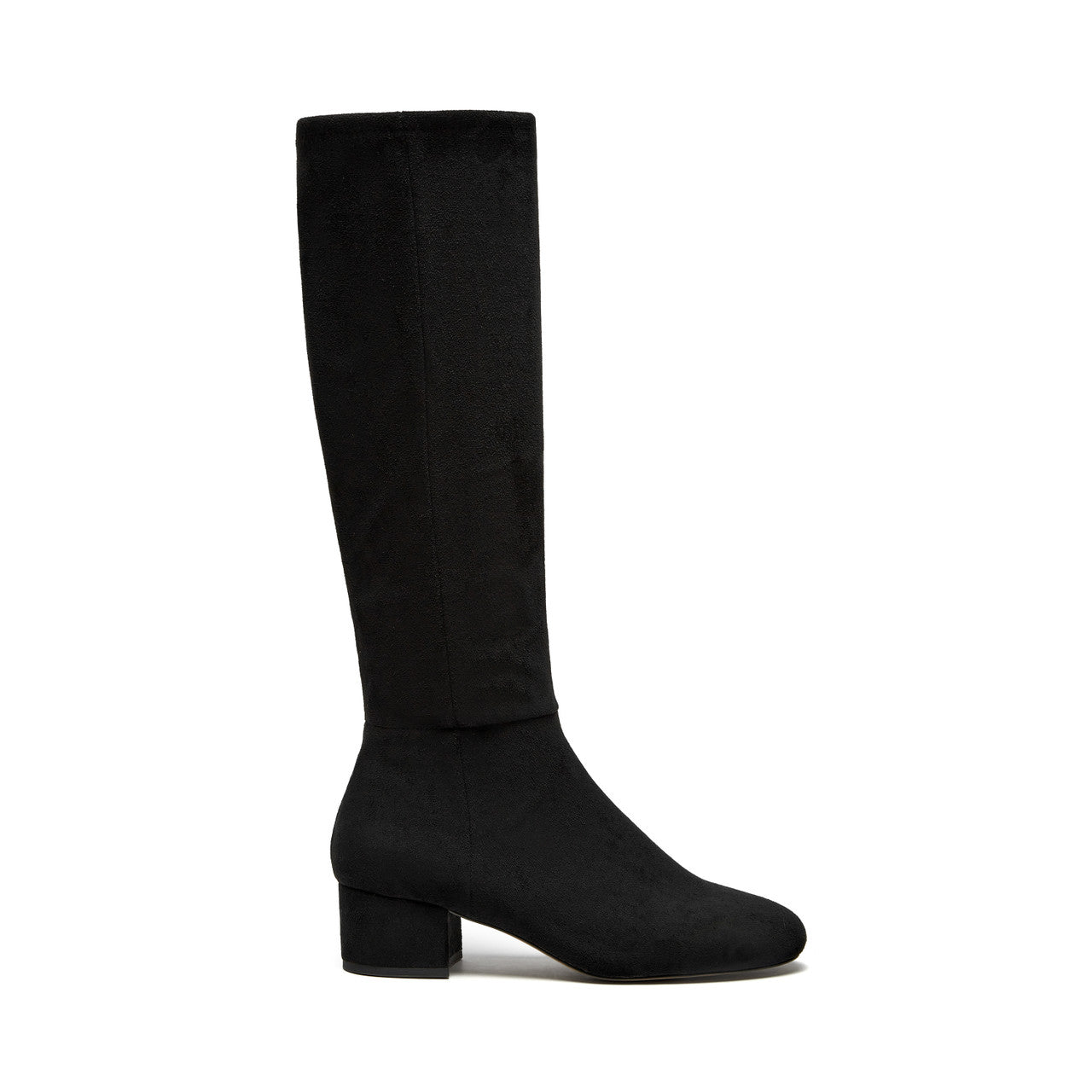 The Block Heel Stretch Tall Boot in Black