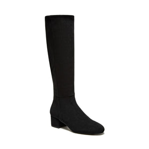 The Block Heel Stretch Tall Boot in Black