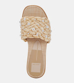 Load image into Gallery viewer, The Raffia Pearl Slide in Light Natural
