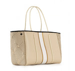 Load image into Gallery viewer, The Neoprene Woven Tote in Tan Metallic
