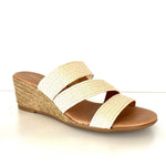 Load image into Gallery viewer, Babbs - The Raffia Elastic 3 Band Espadrille in Natural
