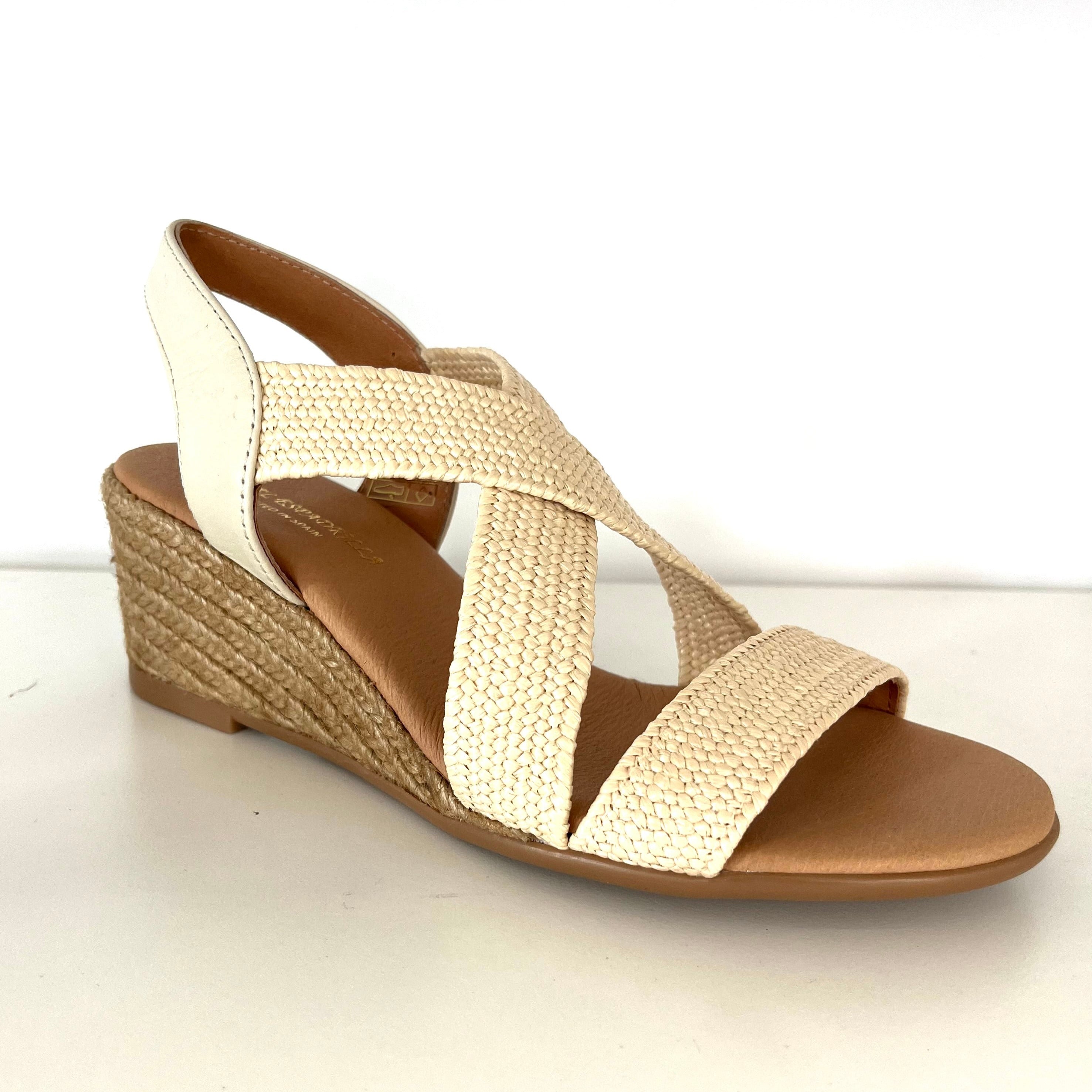 Barbra - The Raffia Elastic Espadrille Sandal in Natural