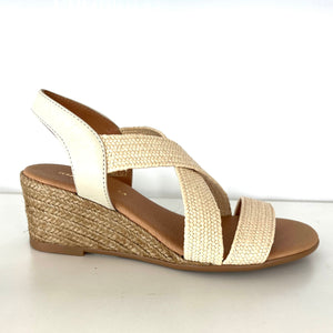 Barbra - The Raffia Elastic Espadrille Sandal in Natural