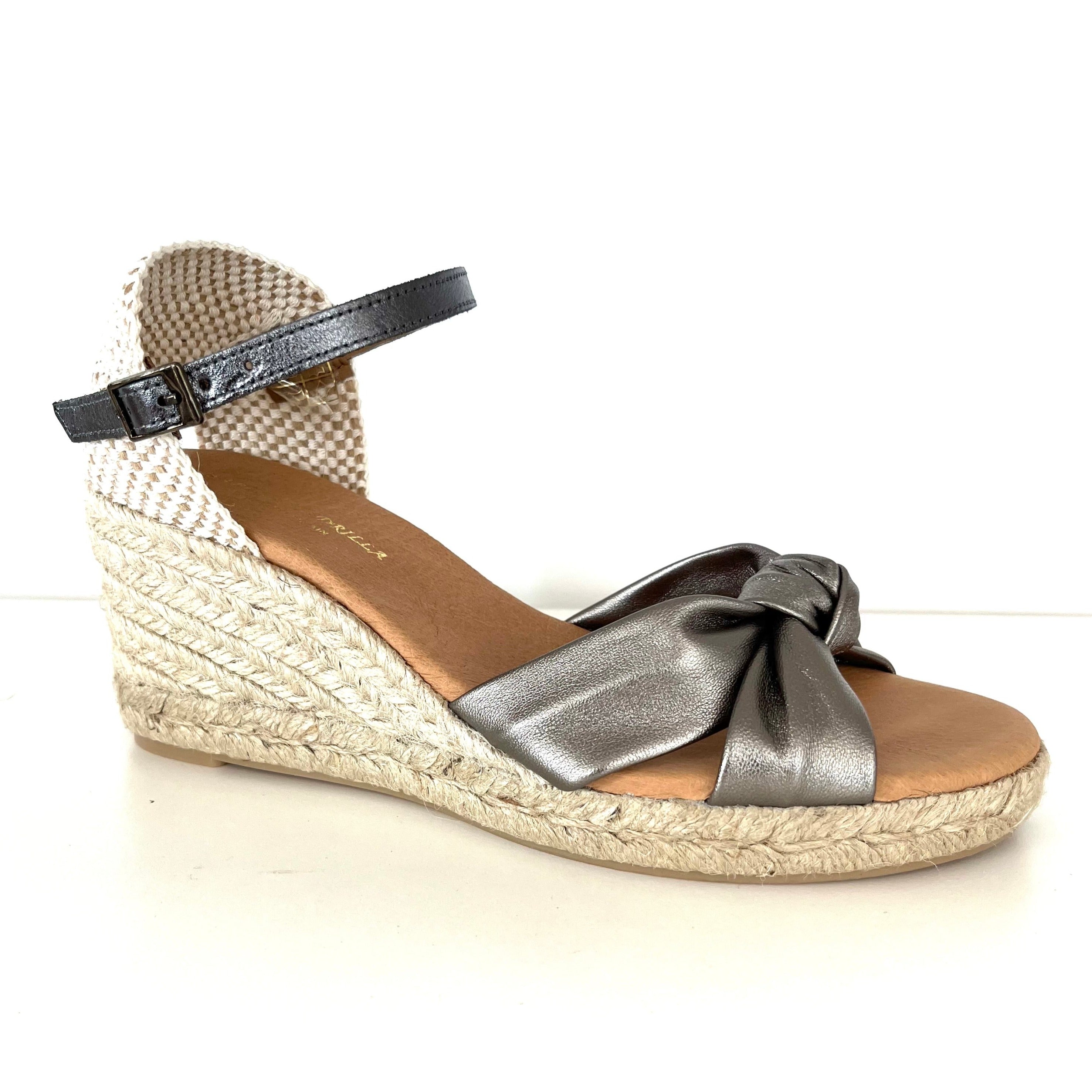 Lolli - The Knotted Espadrille Sandal in Pewter