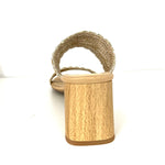 Load image into Gallery viewer, The Woven Leather Dual Band Slide with Metallic Whipstitch in Natural
