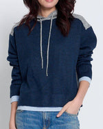 Load image into Gallery viewer, The Layered Colorblock Hoodie in Blue Grey
