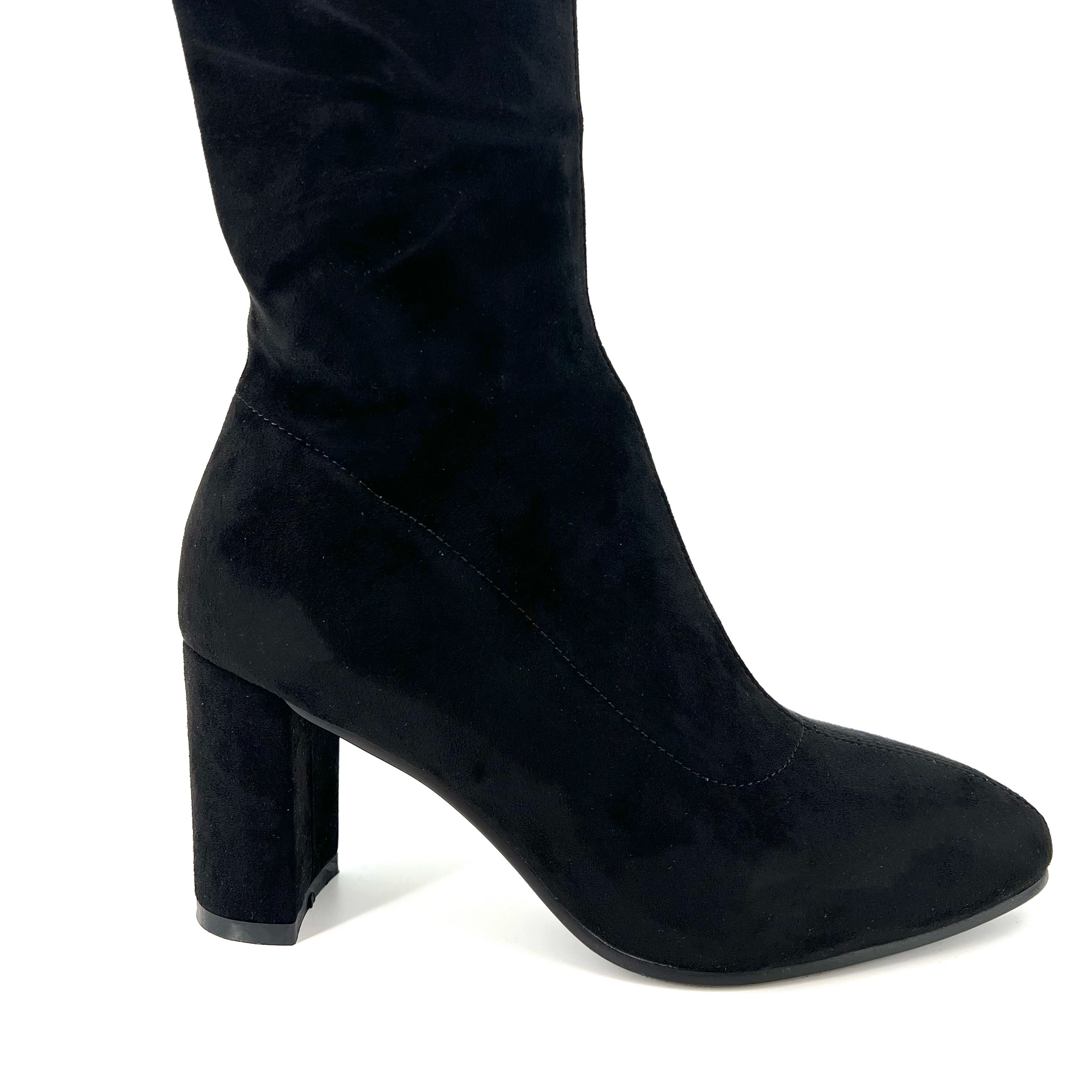 The Tall High Heel Stretch Boot in Black
