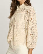 Load image into Gallery viewer, The Crochet Button Down in Natural
