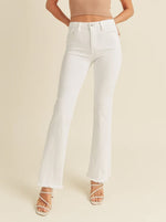 Load image into Gallery viewer, The Frayed Bootcut Jean in Optic White
