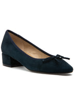 Load image into Gallery viewer, The Low Heel Pump with Bow in Navy
