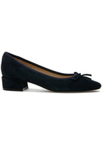 Load image into Gallery viewer, The Low Heel Pump with Bow in Navy
