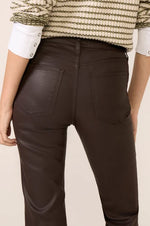 Load image into Gallery viewer, The Coated Crop Flare in Chocolate
