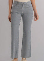 Load image into Gallery viewer, The Striped Ankle Flare in Navy Ivory
