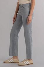 Load image into Gallery viewer, The Striped Ankle Flare in Navy Ivory

