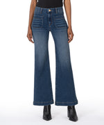 Load image into Gallery viewer, The Patch Pocket Wide Leg in Dk Denim
