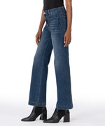 Load image into Gallery viewer, The Patch Pocket Wide Leg in Dk Denim
