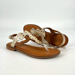 Load image into Gallery viewer, The Laser Cut Comfort Thong Sandal in Gold
