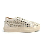 Load image into Gallery viewer, The Satin Lattice &amp; Mesh Sneaker in Marshmallow
