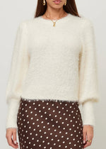 Load image into Gallery viewer, The Shirred Sleeve Sweater in Cream
