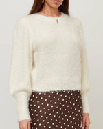 Load image into Gallery viewer, The Shirred Sleeve Sweater in Cream
