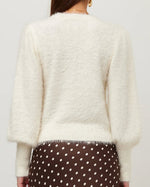 Load image into Gallery viewer, The Shirred Sleeve Sweater in Cream
