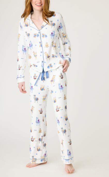 The Hanukkah Llama Pajama Set in Ivory