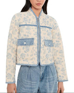 Load image into Gallery viewer, The Floral Quilted Jacket in Cream
