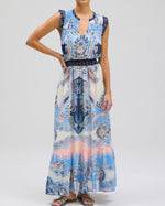 Load image into Gallery viewer, The Paisley Sleeveless Maxi Dress in Azure
