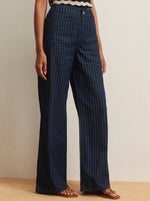 Load image into Gallery viewer, The Full Length Stripe Patch Pocket Pants in Luna Stripe
