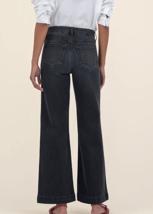 The Patch Pocket Wide Leg in Black Wash