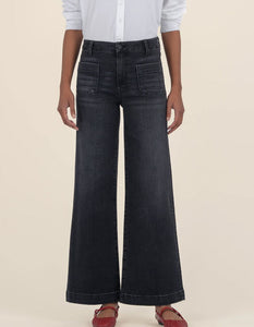 The Patch Pocket Wide Leg in Black Wash