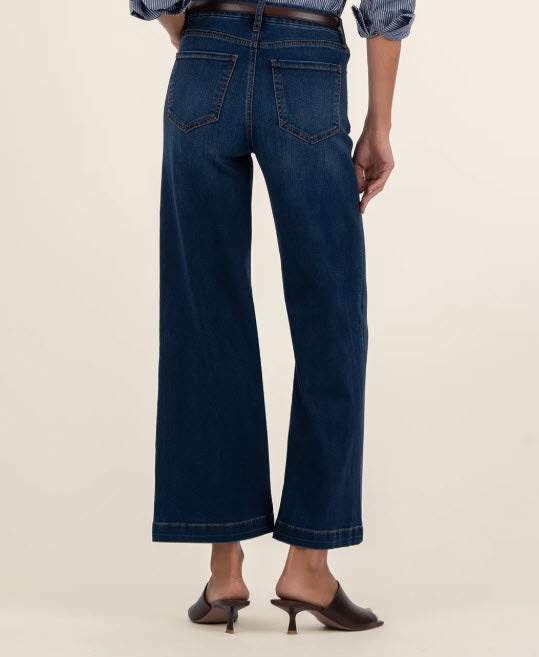 The High Rise Patch Pocket Jean in Dark Denim