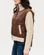 Load image into Gallery viewer, The Nylon Knit Mix Media Jacket in Brown &amp; Tan
