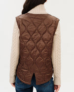 Load image into Gallery viewer, The Nylon Knit Mix Media Jacket in Brown &amp; Tan

