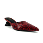 Load image into Gallery viewer, The Snake Mule with Sculpted Heel in Red
