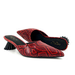 Load image into Gallery viewer, The Snake Mule with Sculpted Heel in Red
