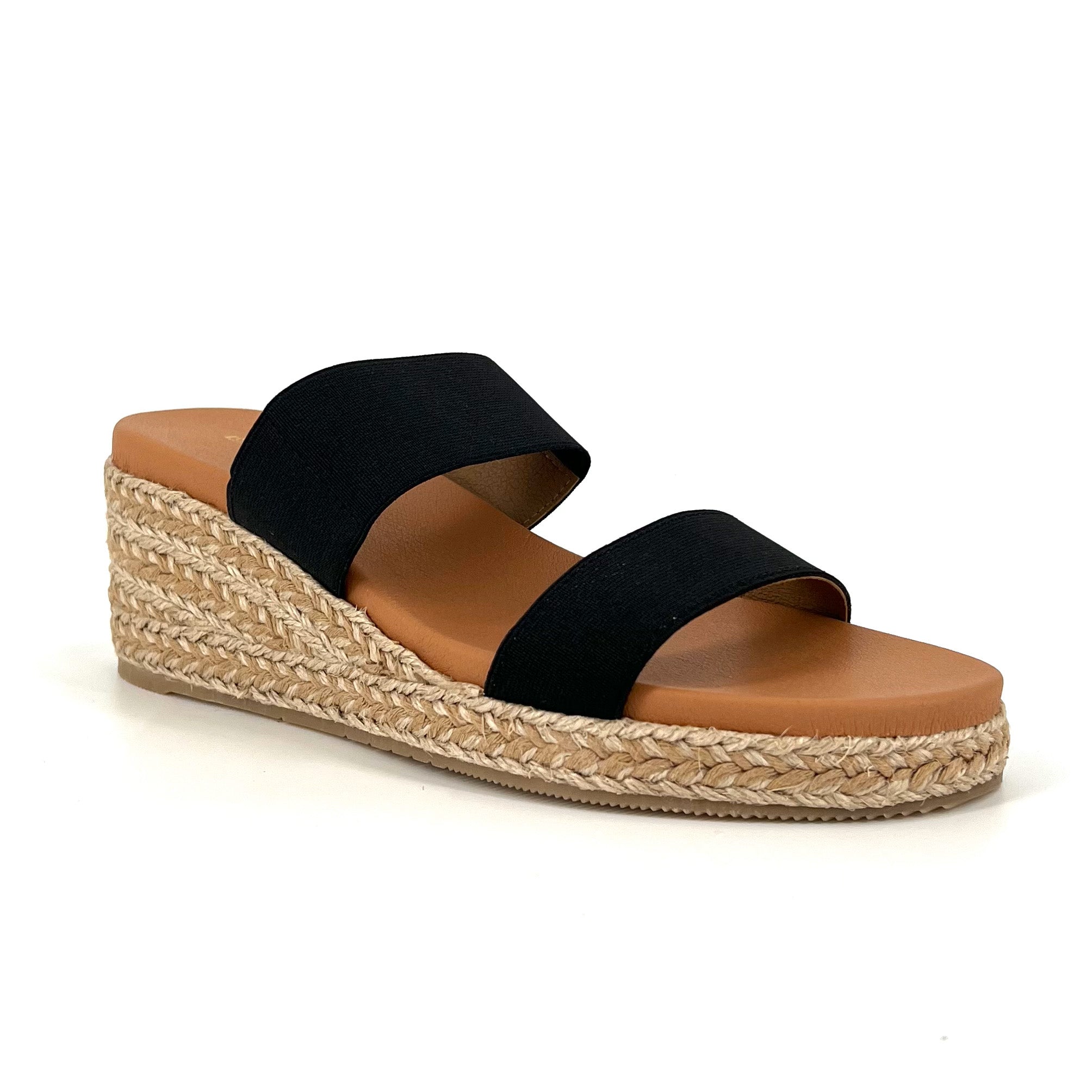 The Elastic 2 Band Espadrille in Black
